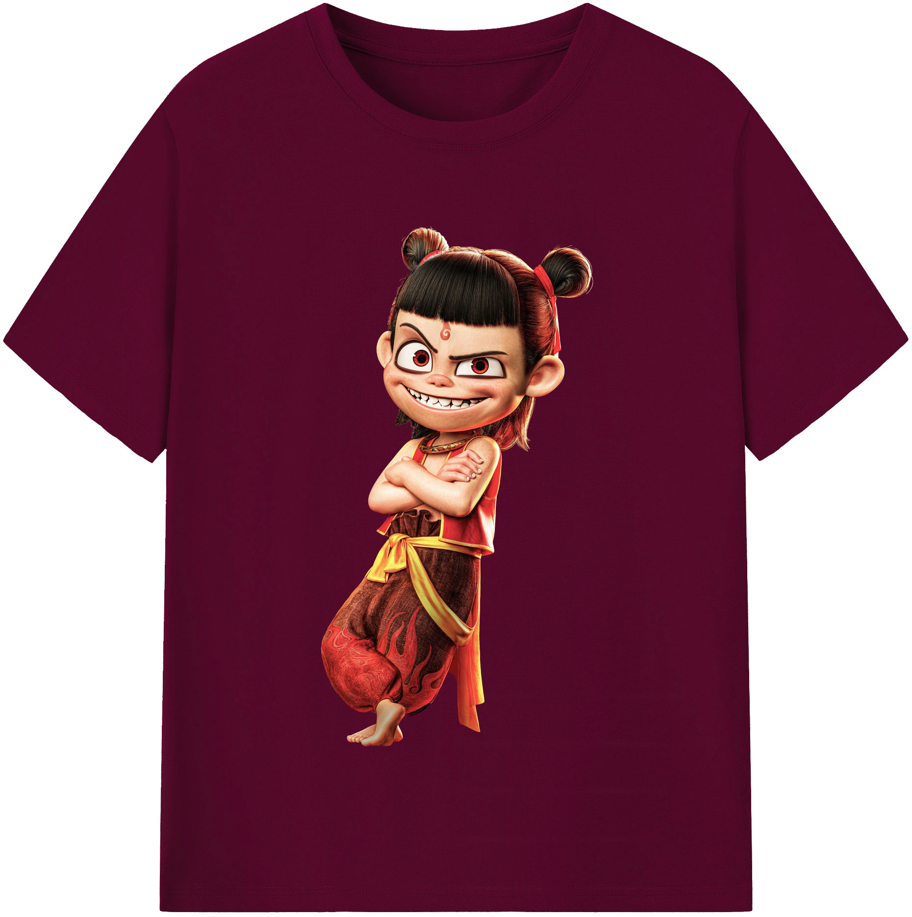 （画像用） Ne Zha 2 ナタ 魔童の大暴れ レディースカジュアルプリントTシャツ（綿100％）